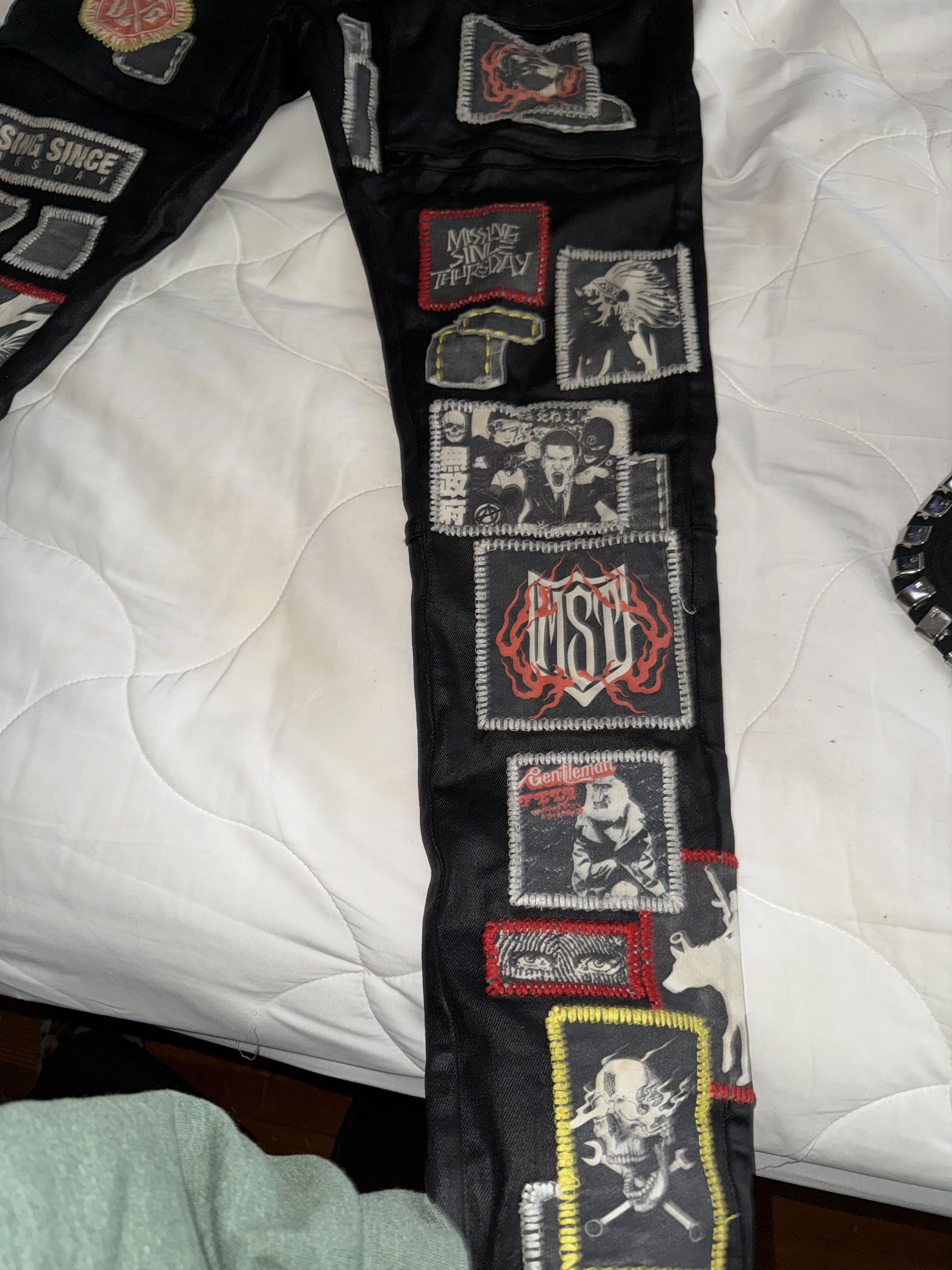 Missing Since Thursday Missing Since Thursday (MST) Black Tar Denim Patchwork pants Size US 32 / EU 48 - 4 Thumbnail