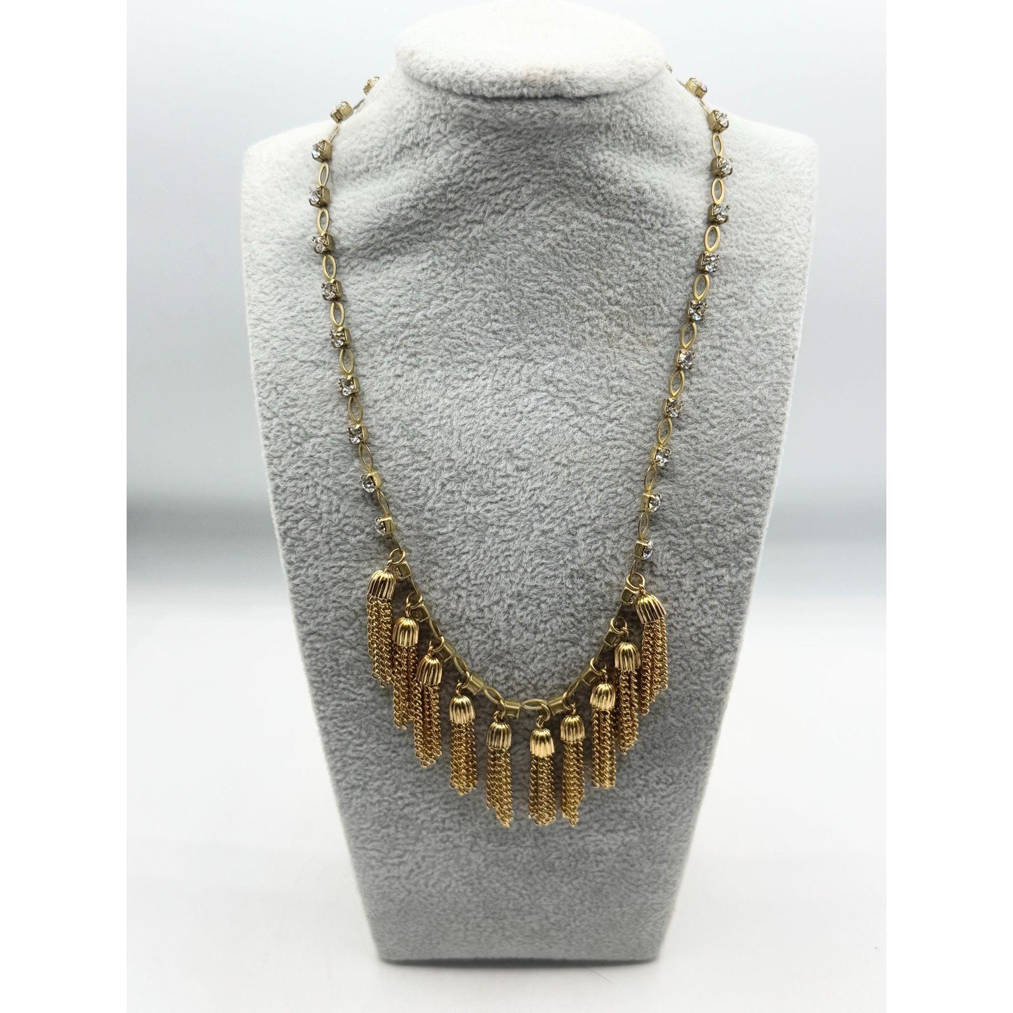 Vintage Vintage rhinestone chain tassel charm necklace Size ONE SIZE - 5 Thumbnail