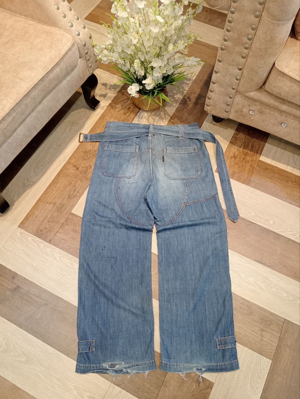 CABANE de ZUCCa RARE CABANE DE ZUCCA BY ISSEY MIYAKE BLUE CARGO JEANS Size US 36 / EU 52 - 13 Thumbnail