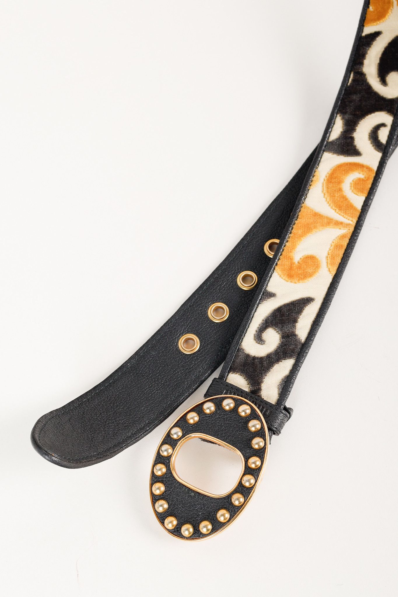 Miu Miu Miu Miu Burn Out Velvet Brocade Belt With Studded Buckle Size ONE SIZE - 5 Thumbnail
