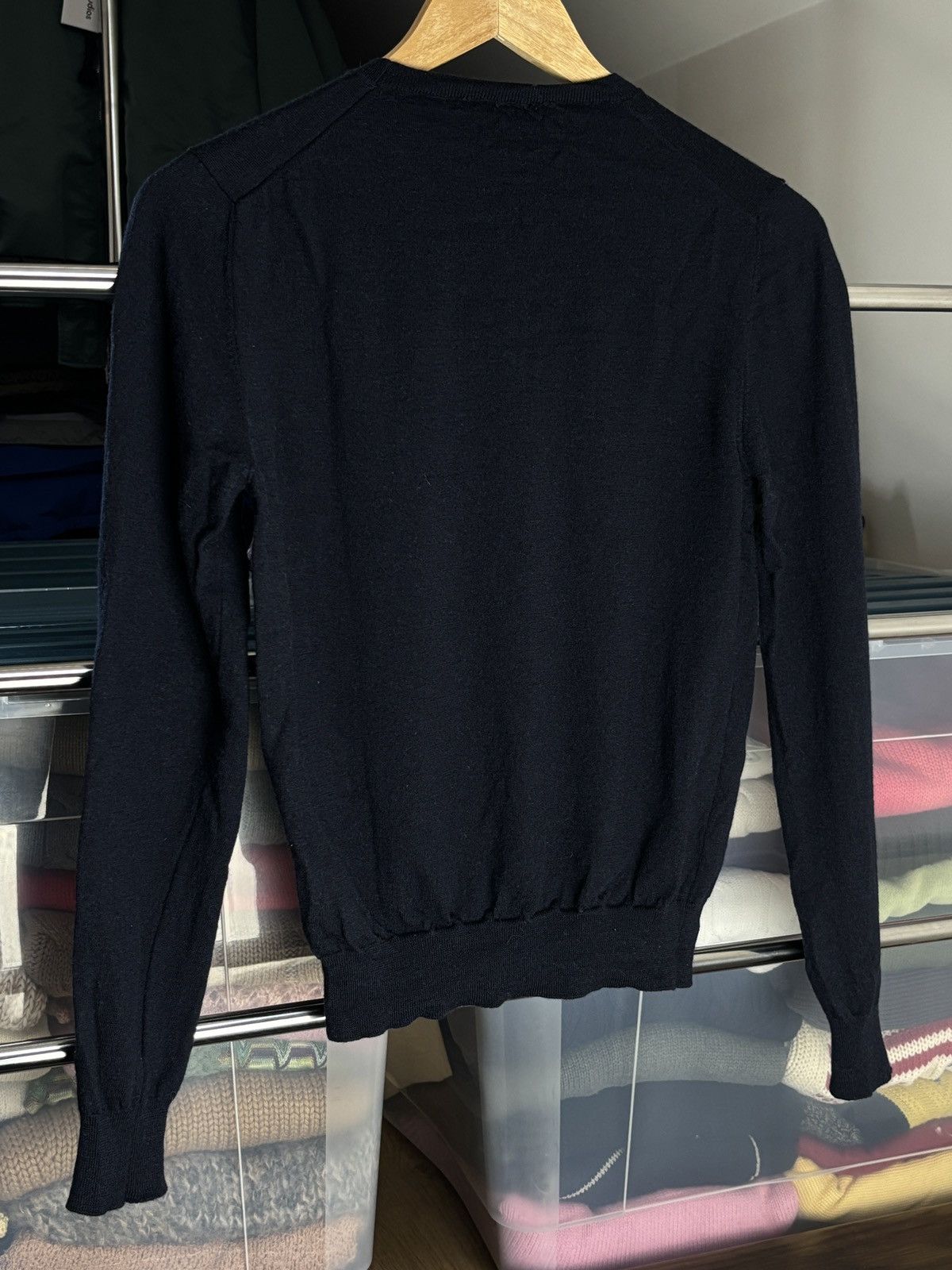 Prada Prada Dark Navy Wool Vintage Sweater Size L / US 10 / IT 46 - 6 Thumbnail