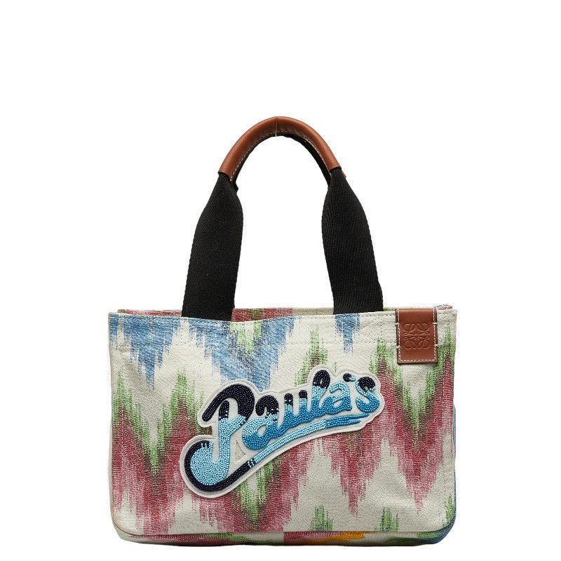 image of Loewe Paula’S Ibiza Printed Canvas Tote Bag in White, Women's