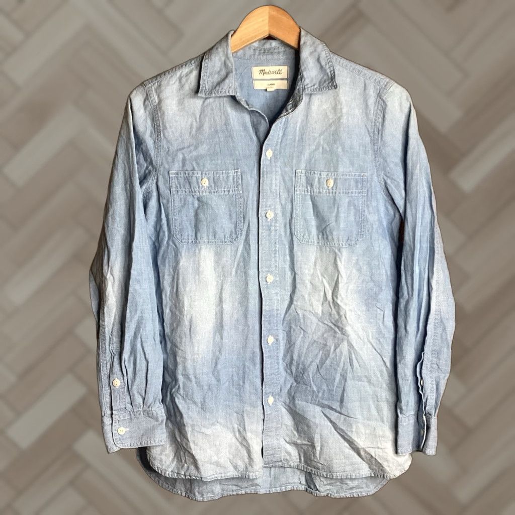Madewell Madewell Button-Up Denim Shirt Womens Small Blue Long Sleeve Collared Casual Size S / US 4 / IT 40 - 1 Thumbnail