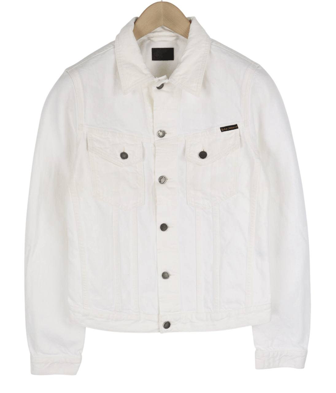 Nudie Jeans PERRY S White Denim Jacket 81611 Size US S / EU 44-46 / 1 - 1 Thumbnail