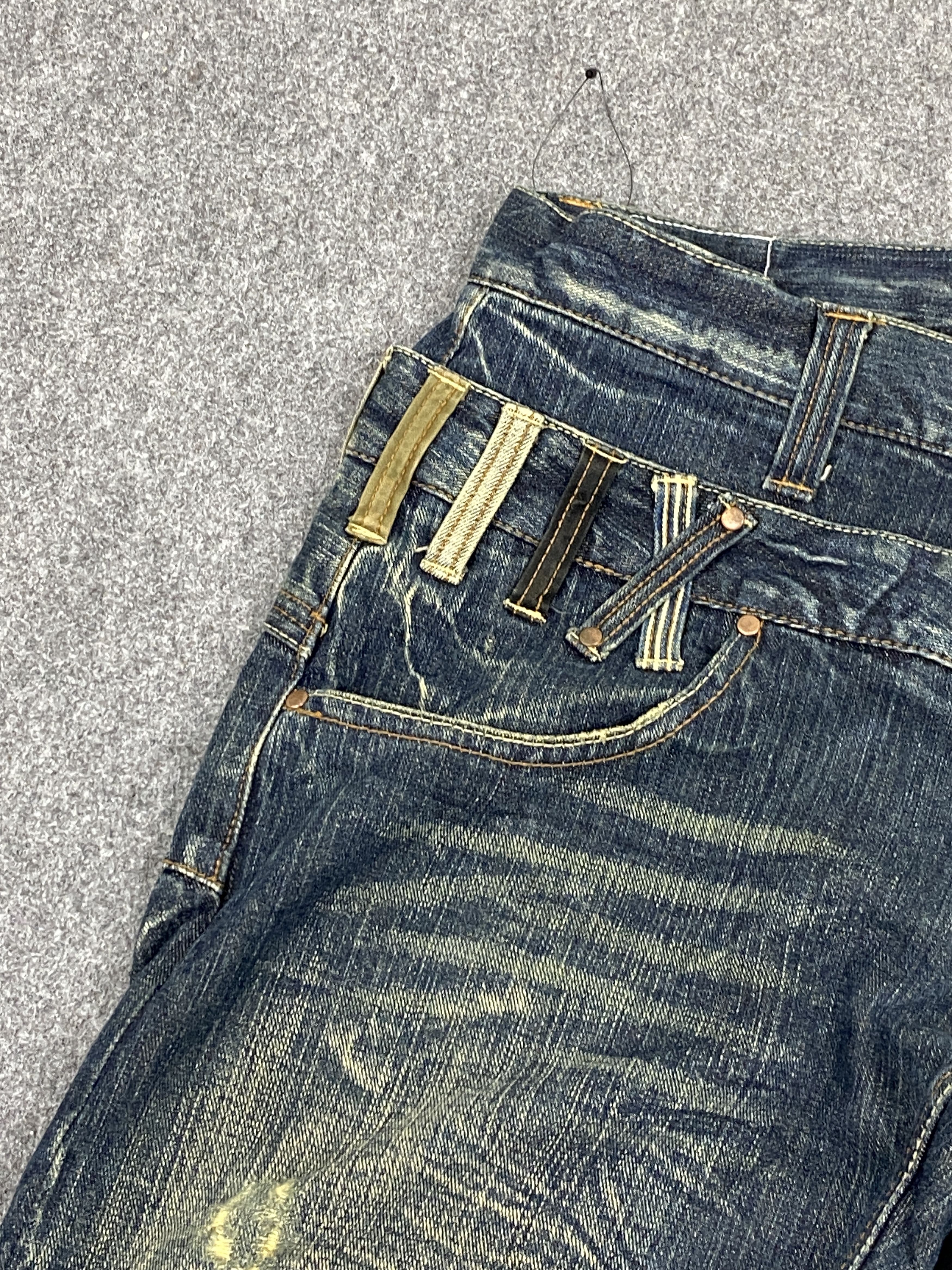 If Six Was Nine Vintage Dominates Handcrafted Double Waist Jeans DP2726 Size US 33 - 12 Thumbnail