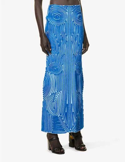 Off-White o1y1225 Maxi Skirt in Blue Size 28" / US 6 / IT 42 - 2 Thumbnail