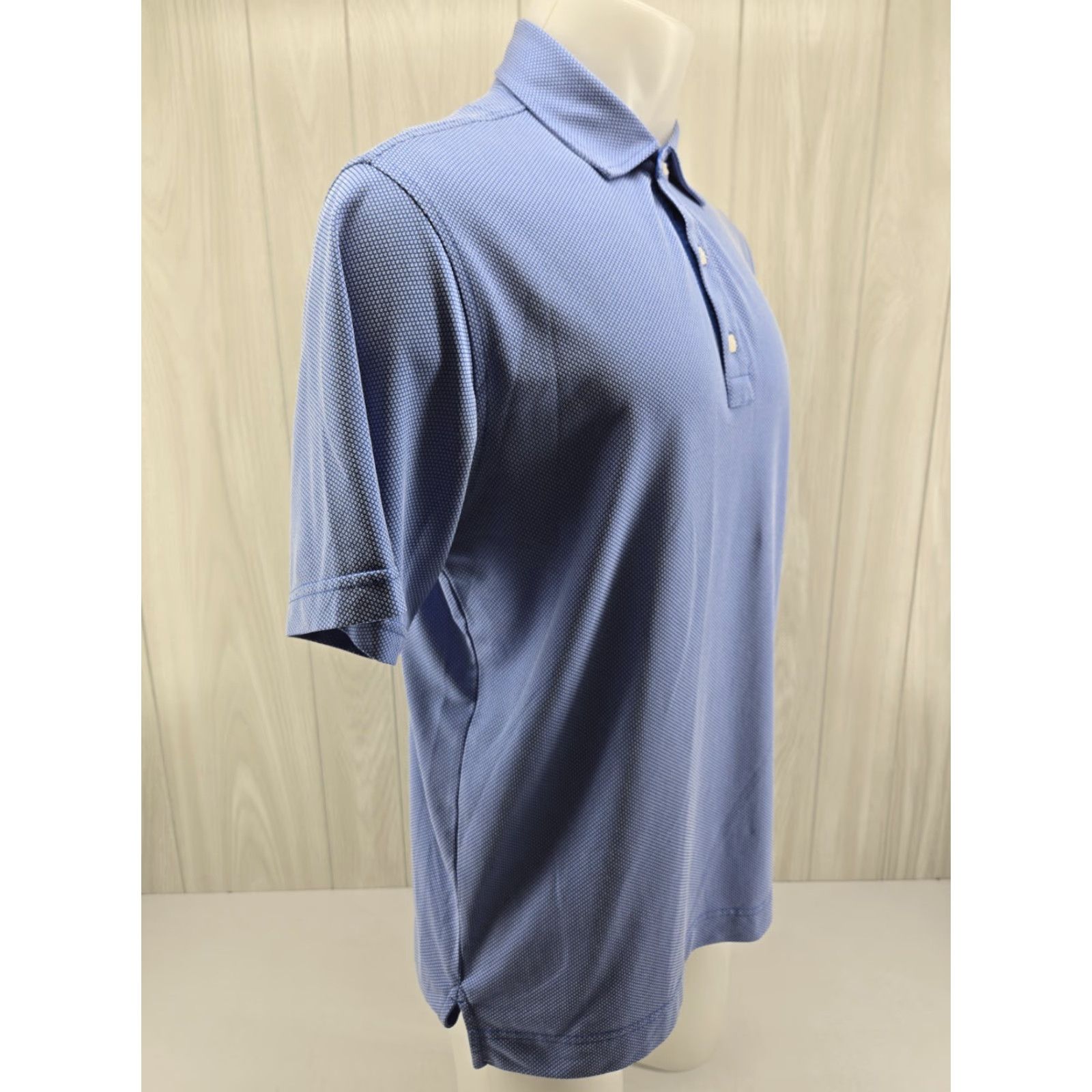 Footjoy FootJoy Polo Shirt Geometric Print Blue Polo Short Sleeve Regular Mens M Blue Geometric Print Sports Golf Tennis Walking Shirt Size US M / EU 48-50 / 2 - 6 Thumbnail