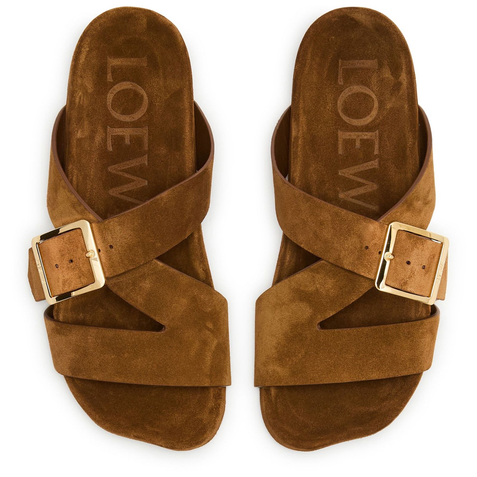 Loewe LOEWE Ease Brown Suede Slide Sandals New & Authentic (Women' Size US 11 / IT 41 - 4 Thumbnail