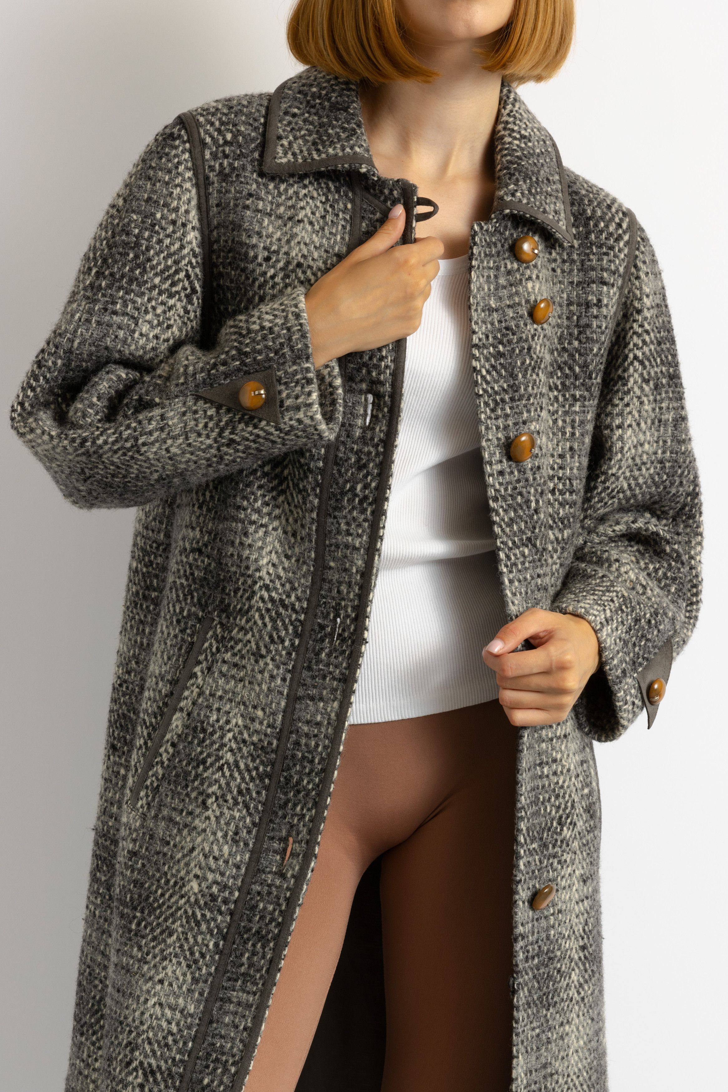 Vintage Lambswool Coat Women 60s fall coat long wool coat 5951 Size M / US 6-8 / IT 42-44 - 7 Thumbnail