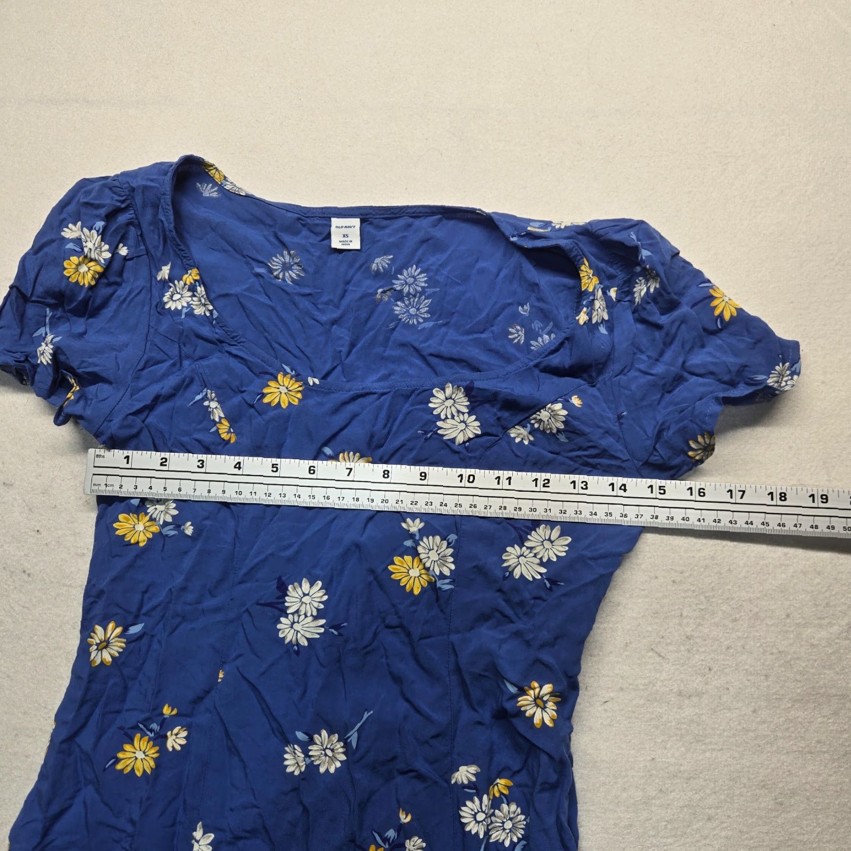 Old Navy Old Navy Women's Tank Dress Short Sleeve XS Blue Floral Spring Summer Casual Party Dress Size 26" / US 2 / IT 38 - 3 Thumbnail
