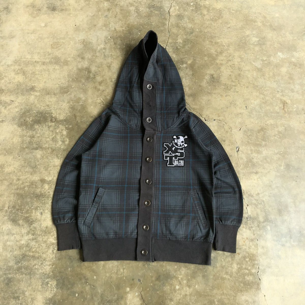 20471120 2000s Ba-Tsu Studio Skull Logo Punk Button Hoodie Sly Style Size US M / EU 48-50 / 2 - 1 Thumbnail