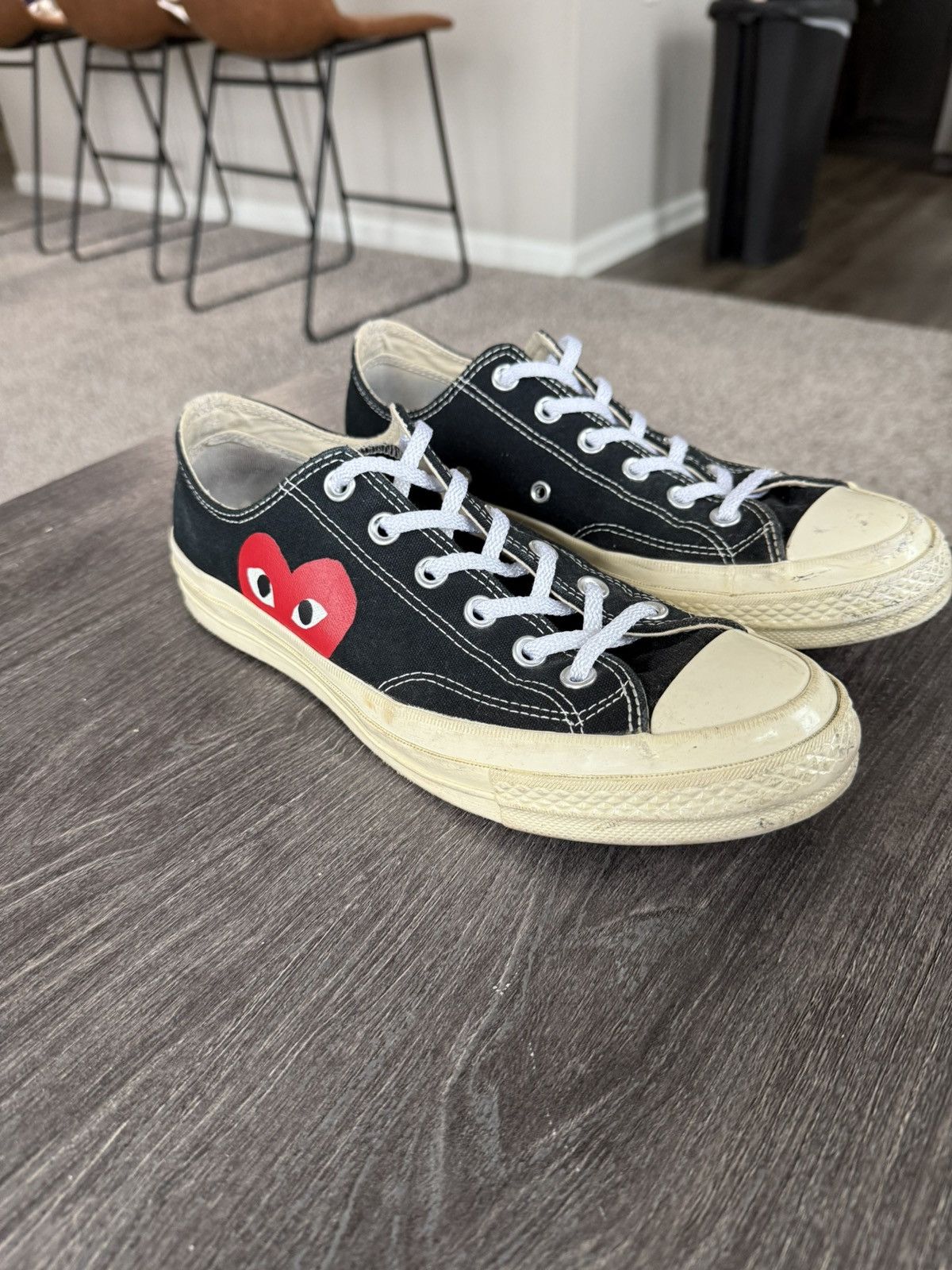 Comme des Garcons PLAY × Converse Comme des Garçons PLAY Converse Chuck Taylor Low-Top (Black) Size US 8 / EU 41 - 2 Thumbnail