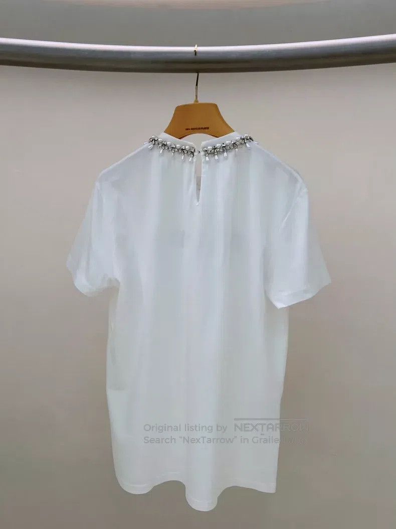 Miu Miu Miu Miu Size S White beaded short sleeve T-shirt Size S / US 4 / IT 40 - 2 Thumbnail