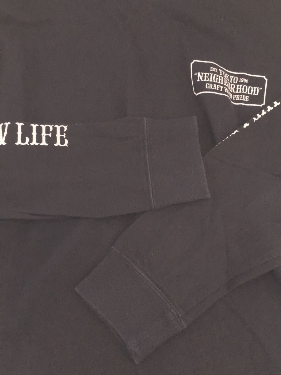 T-Shirt Cotton Long Sleeve Pullover Crewneck LogoPrint Black