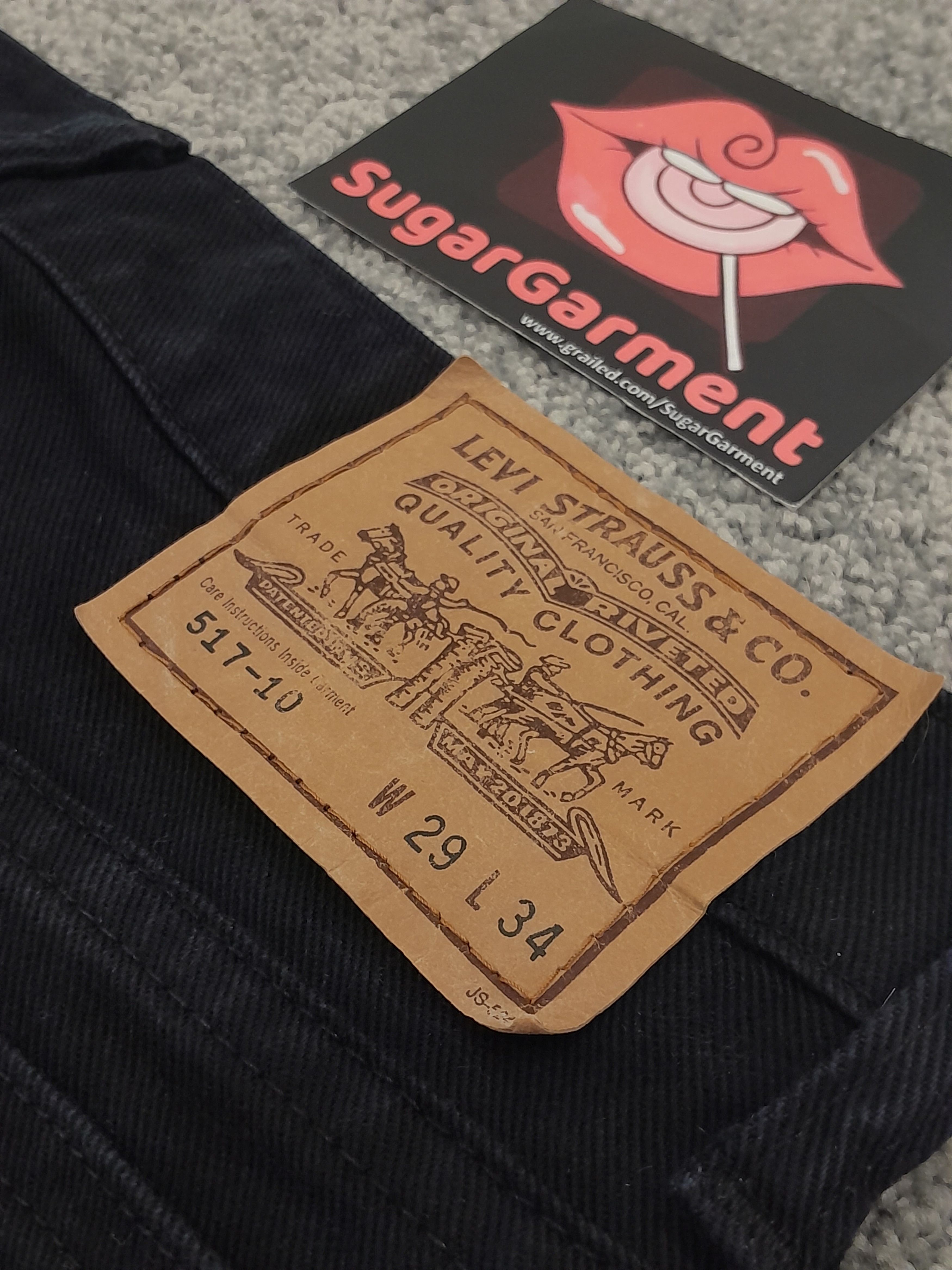 Levi's × Vintage Levis 517 Jeans Bootcut SUPER BLACK Size US 27 - 16 Thumbnail