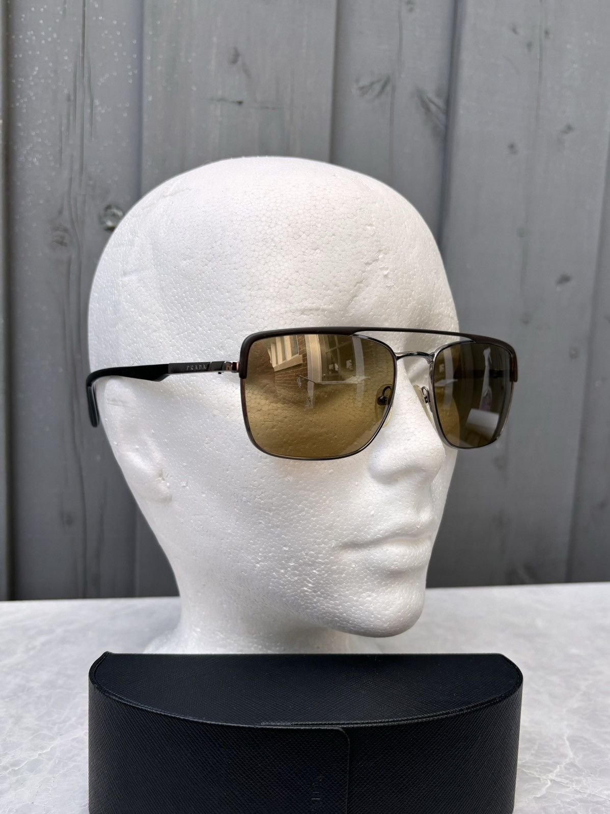Designer × Prada Prada Sunglasses SPR 50Q Metal Chrome Aviator Wayfarer Bar Size ONE SIZE - 1 Thumbnail