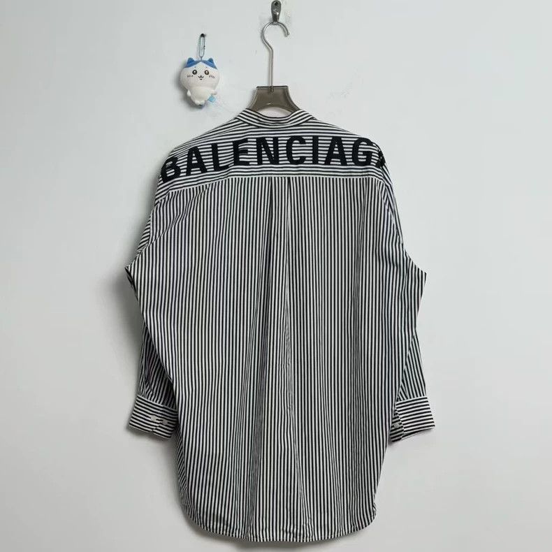 Balenciaga Balenciaga size 36 Striped Shirt with Letter Logo on Back Size M / US 6-8 / IT 42-44 - 3 Thumbnail