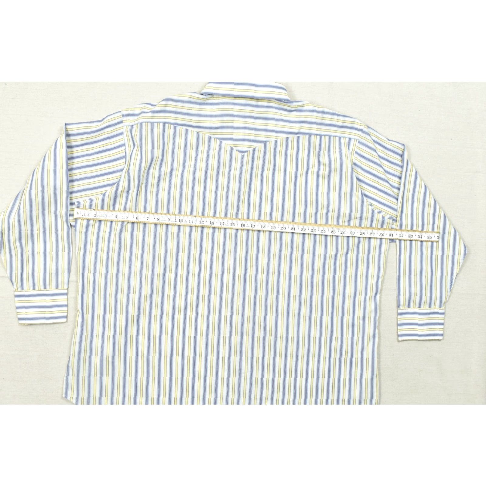 Vintage Panhandle Slim Men's Western Shirt Striped Long Sleeve Pearl Snap Size 20 38 Blue Cotton Button-Down Collar Dress Shirt Casual Mens Size US XXL / EU 58 / 5 - 2 Thumbnail