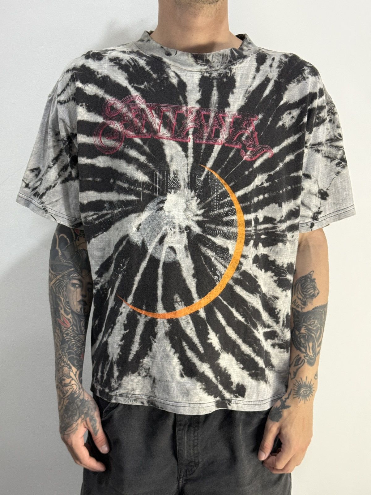 Vintage Vintage 1990s Santana Tie Dye Tshirt Size US XL / EU 56 / 4 - 1 Thumbnail