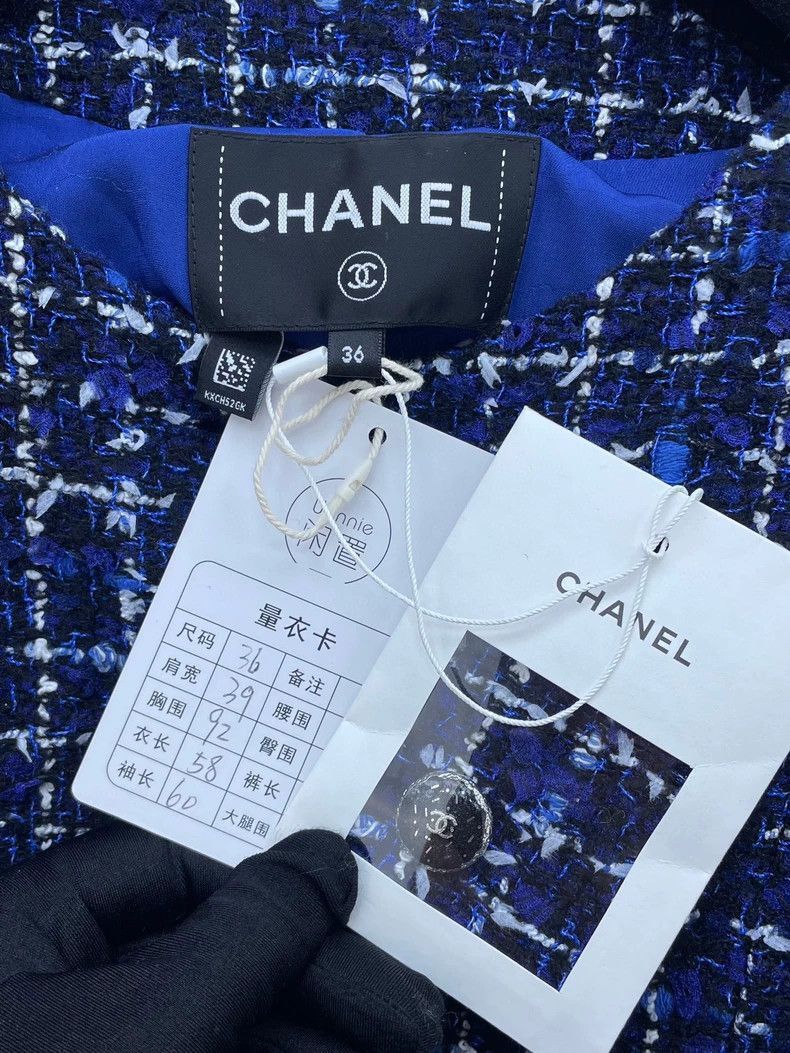 Chanel Blue Check Tweed Jacket from Chanel -2505 Size XS / US 0-2 / IT 36-38 - 5 Thumbnail