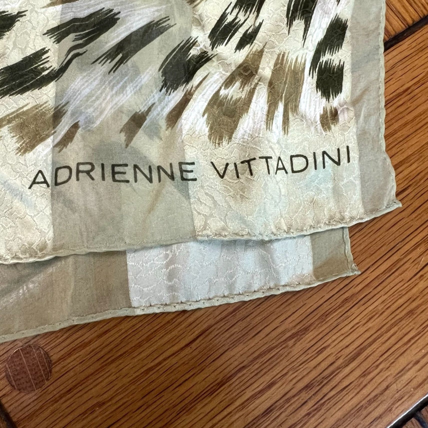 Vintage VINTAGE Adrienne Vattiandin Gold Animal Print Silk Scarf 11X52 Inch Classic Womens Size ONE SIZE - 5 Thumbnail