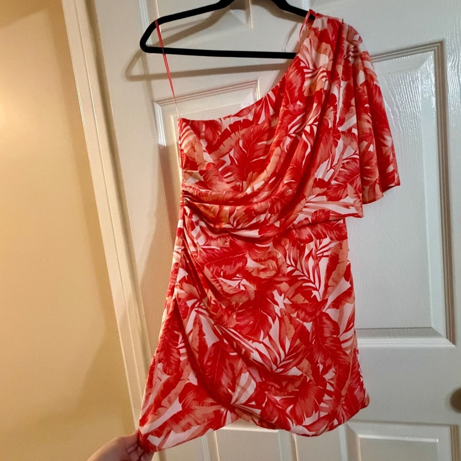 0 DO+BE One Shoulder Tropical Print Dress Resort Vacation Sz M Size M / US 6-8 / IT 42-44 - 2 Thumbnail