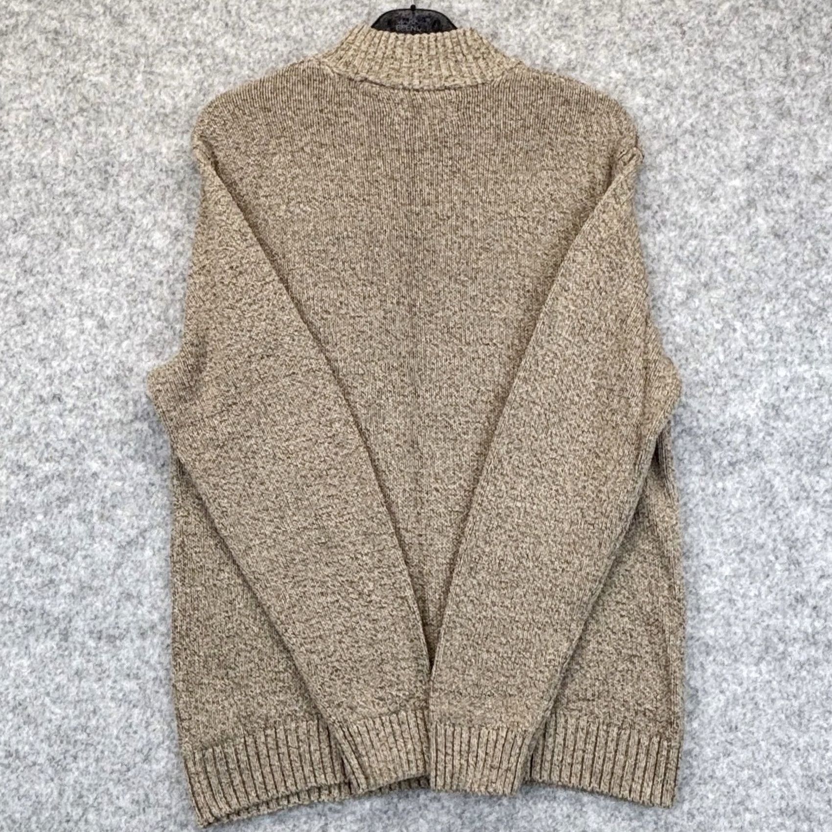 Chaps Chaps Jumper Mens Large Button Neck Oatmeal Brown Elbow Patch Knit Pullover Size US L / EU 52-54 / 3 - 3 Thumbnail