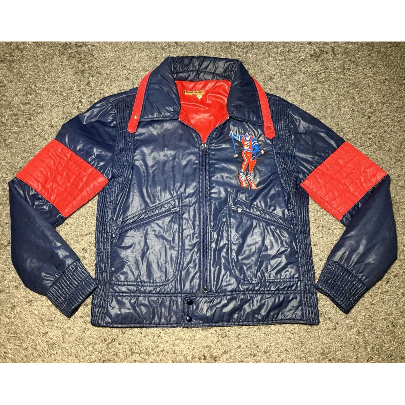 Vintage Vtg Daniel Hechter Paris Jacket Coat Men’s Ski Bomber Blue 80s 90s Coat Full Zip Lined Mid-Length Regular Size M Unisex Adults Autumn Winter Size US M / EU 48-50 / 2 - 2 Thumbnail
