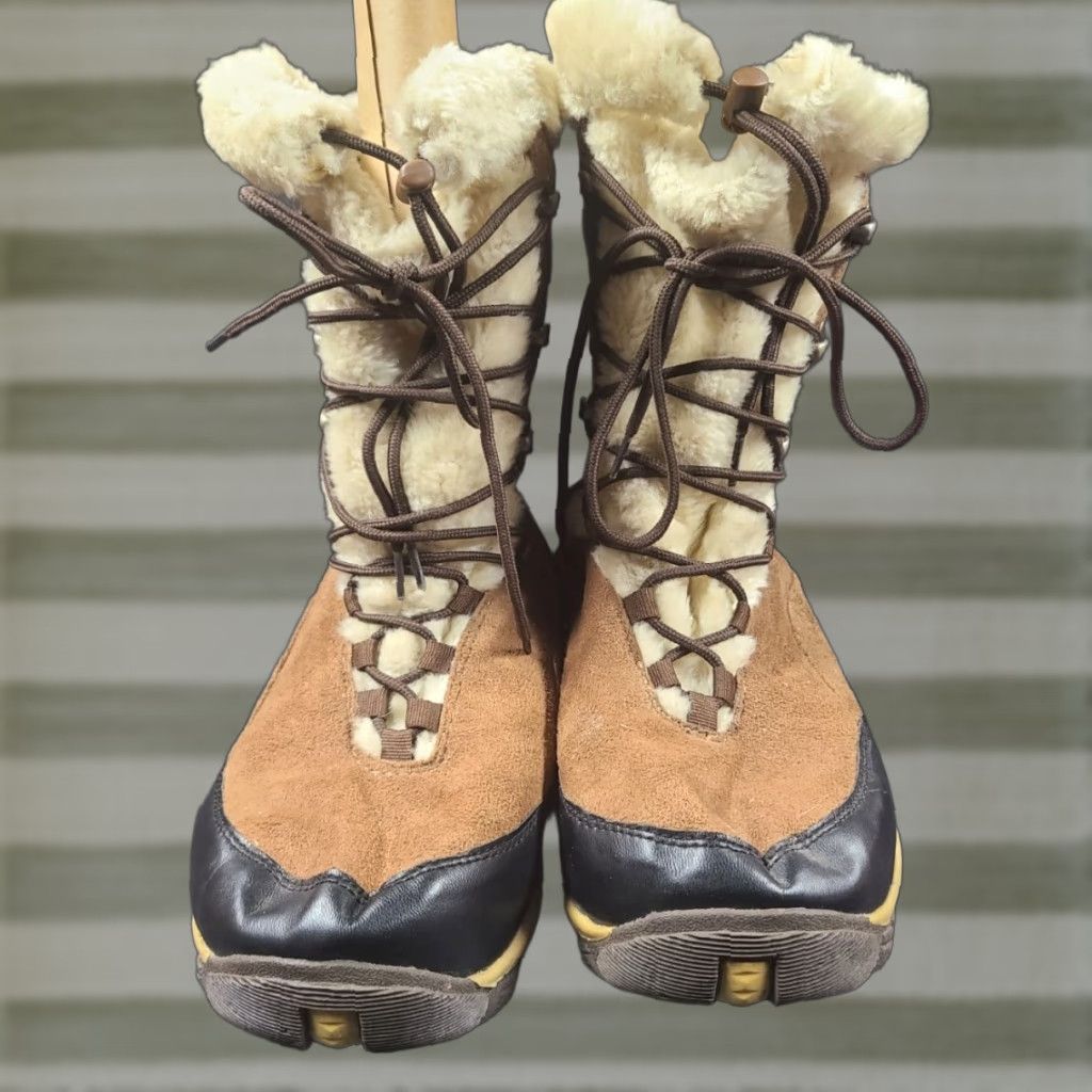 Vintage ITASCA Boot Womens Size 11 Brown Faux Fur Lace Up Mid Calf Winter Snow Boot Mens? Women Size US 11 / IT 41 - 1 Thumbnail