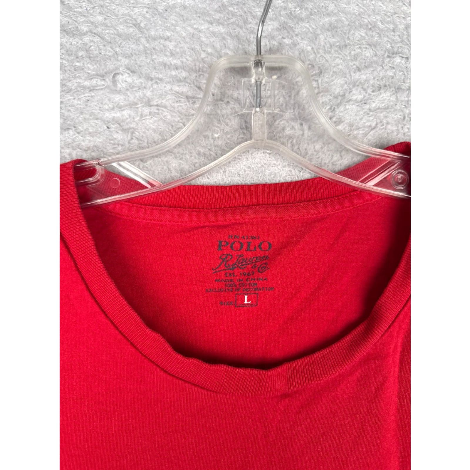 Ralph Lauren Polo Ralph Lauren Shirt Adult Large Red Short Sleeve Crew 100% Cotton Pocket Size US L / EU 52-54 / 3 - 7 Thumbnail