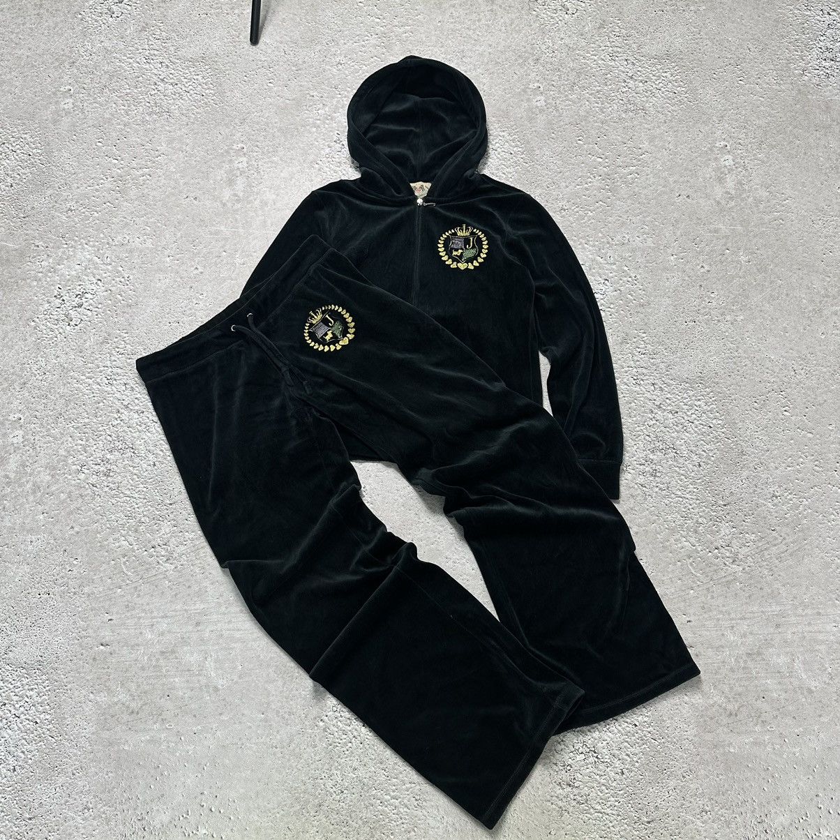 image of Juicy Couture Velour Tracksuit Hype in Black, Women's (Size Large)