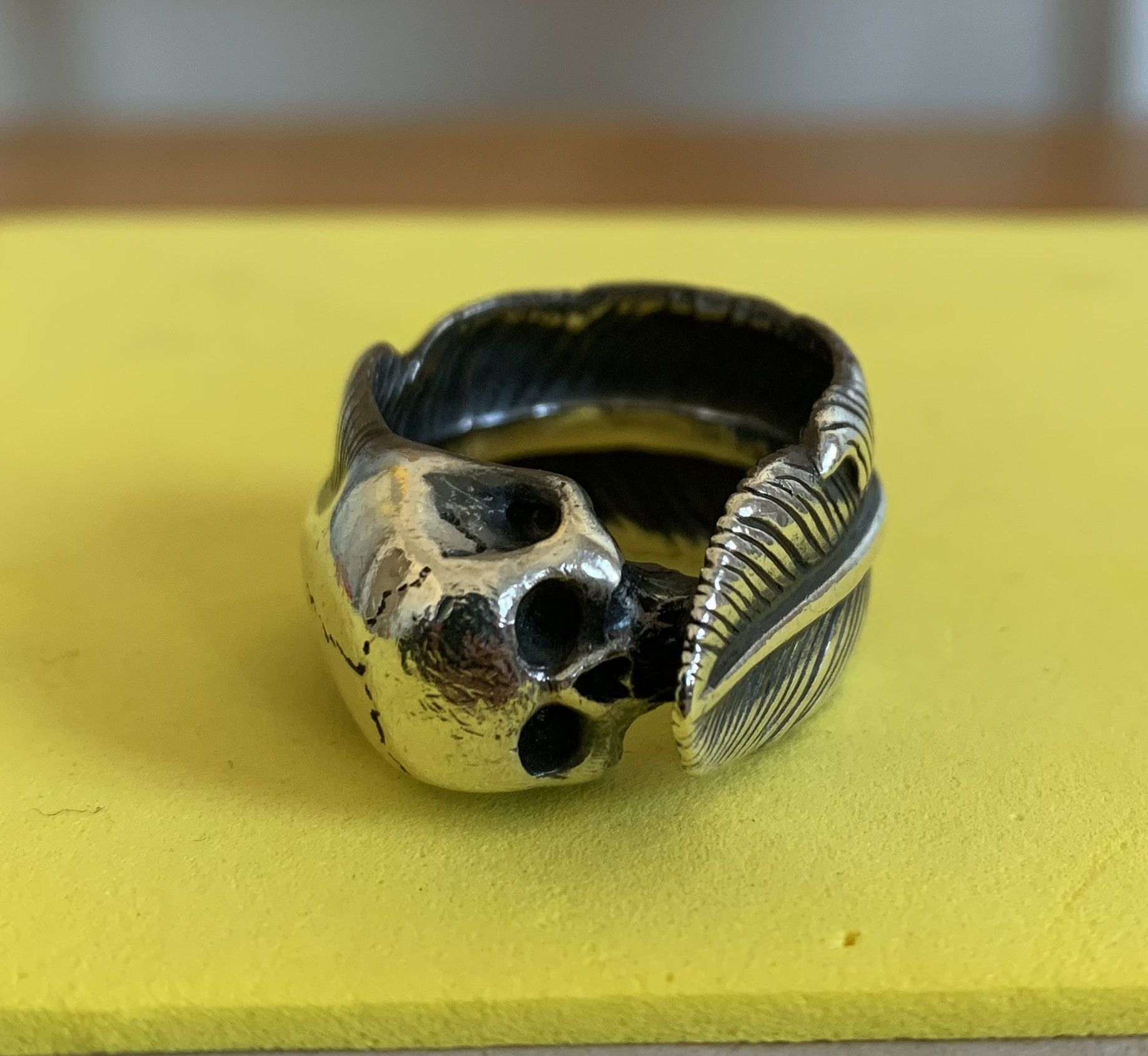 Number (N)ine SS04 Number (N)ine Silver Skull and Feather Ring Size ONE SIZE - 1 Thumbnail