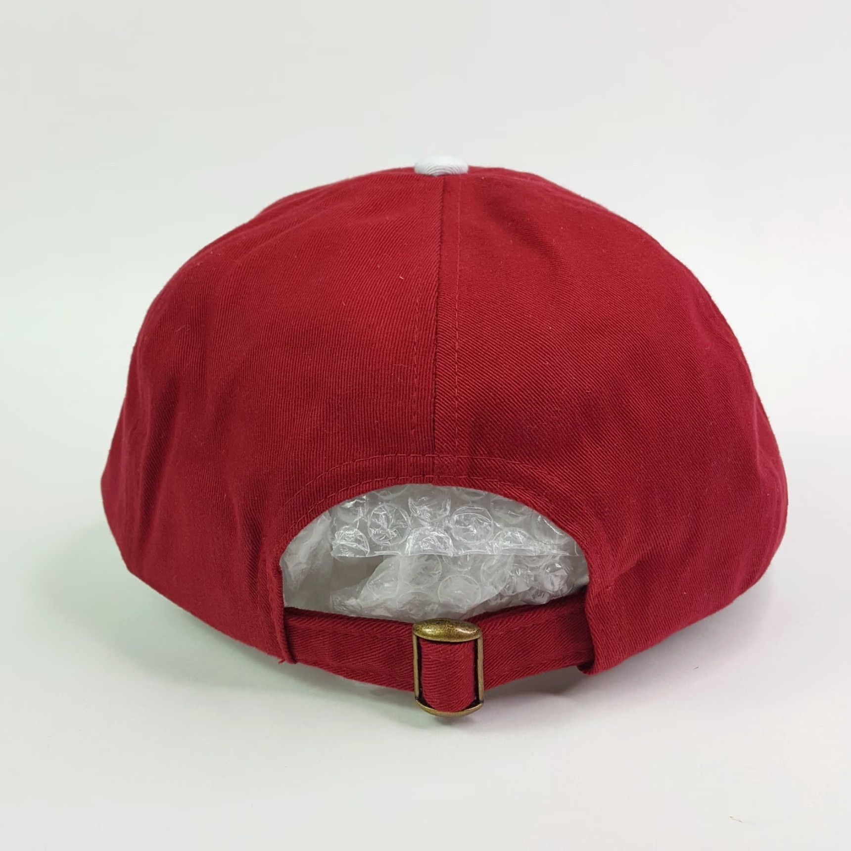 Vintage VINTAGE Red Twill Adjustable Strap Hat Baseball Cap 90s Music Unconstructed Plain Blank Size ONE SIZE - 5 Thumbnail