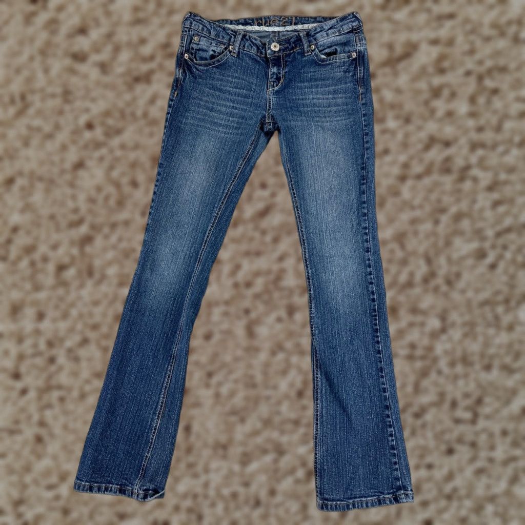 Vintage Rue21 Jeans Womens 5 Blue Denim Bootcut Cotton Blend Stretch Embroidered Size 27" / US 4 / IT 40 - 1 Thumbnail