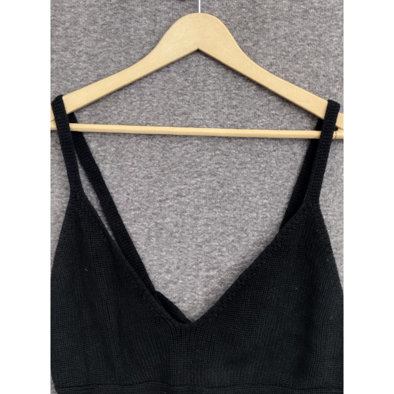 Vintage Wild Fable Tank Top Womens Open Work Cropped Back Tie V-Neck Sleeveless Black XXL Size XXL / US 16-18 / IT 52-54 - 3 Thumbnail