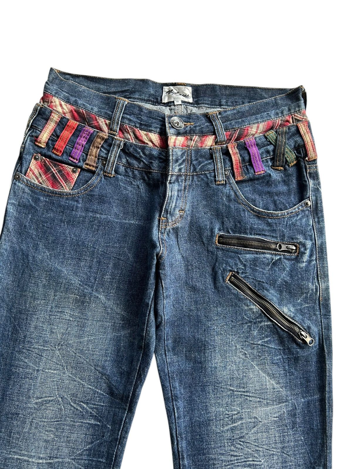 Kapital Nylaus Double Waist Japanese Punk Bondage Grunge Denim Jeans Size US 33 - 6 Thumbnail