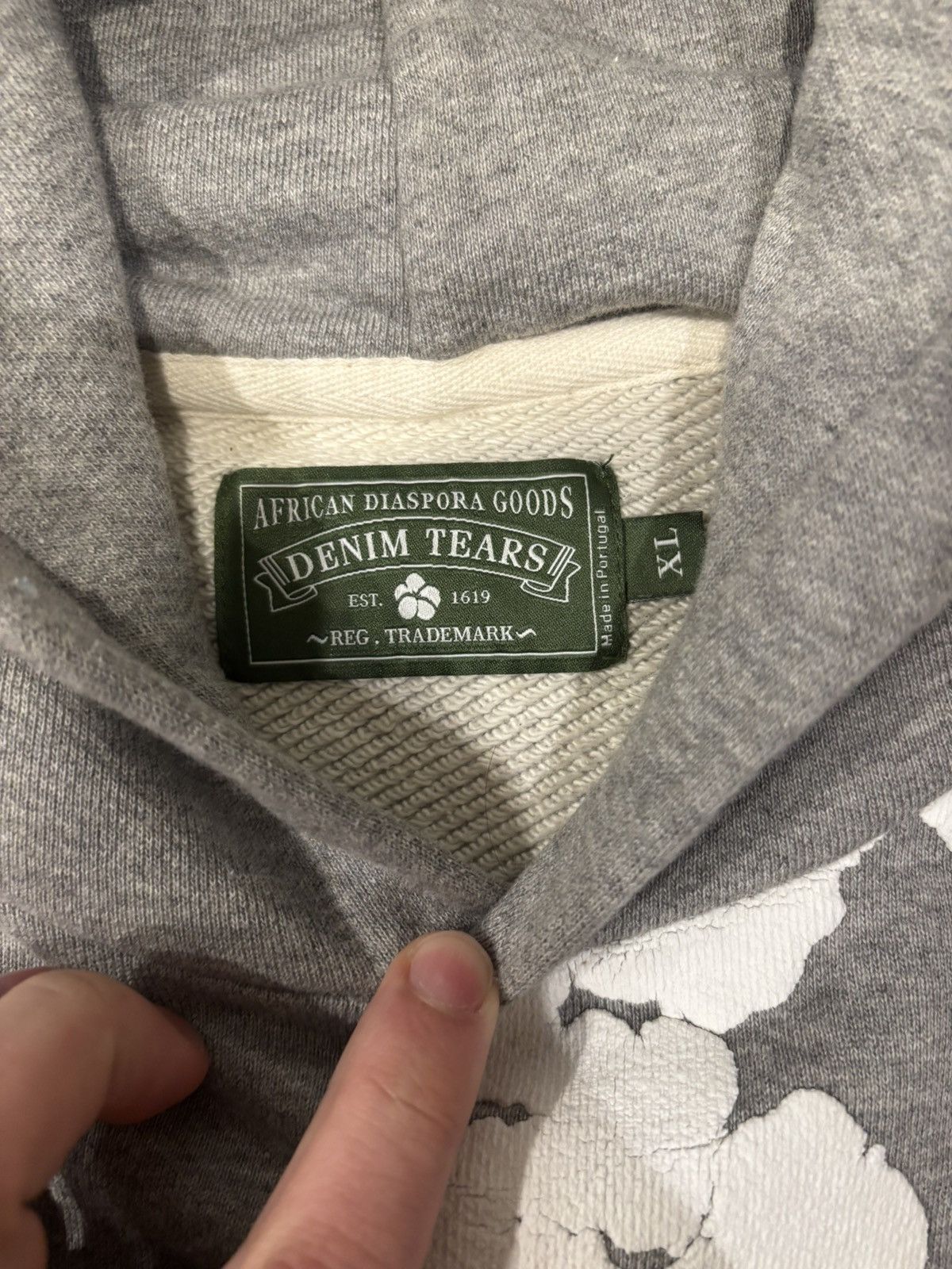 DENIM TEARS Denim Tears Grey Cottonwreath Hoodie Size US XL / EU 56 / 4 - 4 Thumbnail