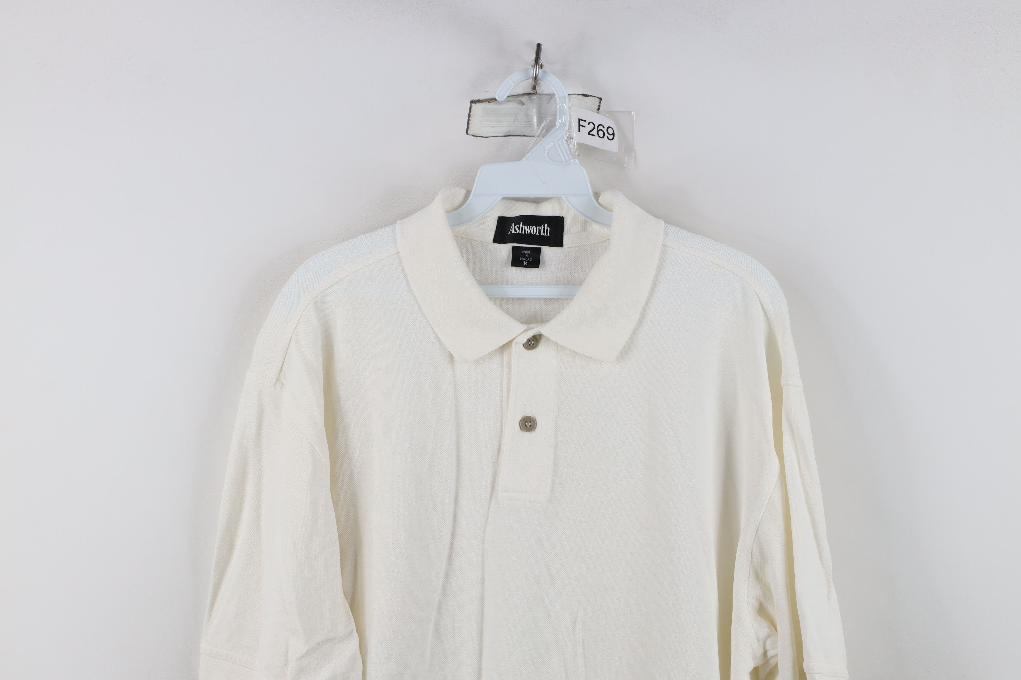Vintage Vintage 90s Streetwear Cotton Knit Golf Polo Shirt White Size US M / EU 48-50 / 2 - 2 Thumbnail