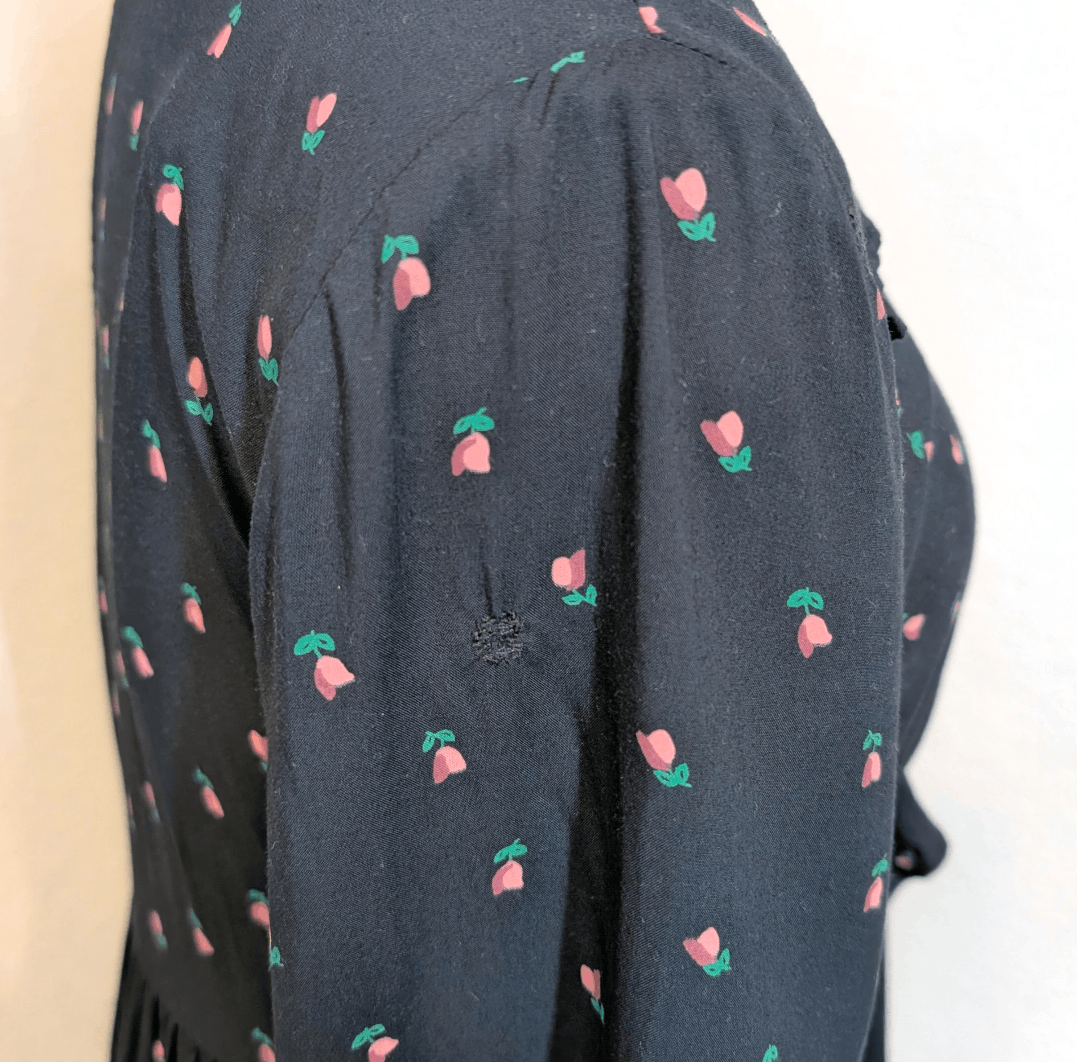 Loft Loft Navy Floral Ruffle Midi Prairie Dress Size S Size S / US 4 / IT 40 - 5 Thumbnail