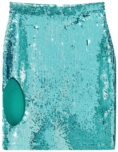 Loewe o1y1025 Mini Skirt in Turquoise Size 26" / US 2 / IT 38 - 1 Preview