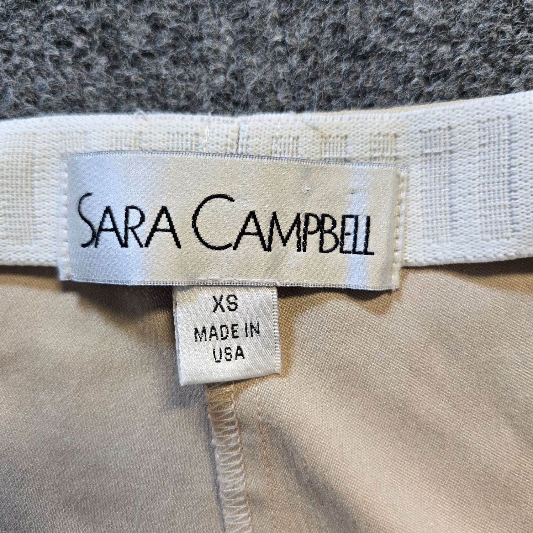 Vintage Sara Campbell Pants Womens XS Beige Capri Crop Tapered Stretch Casual Knit Vintage No Size 26" / US 2 / IT 38 - 4 Thumbnail