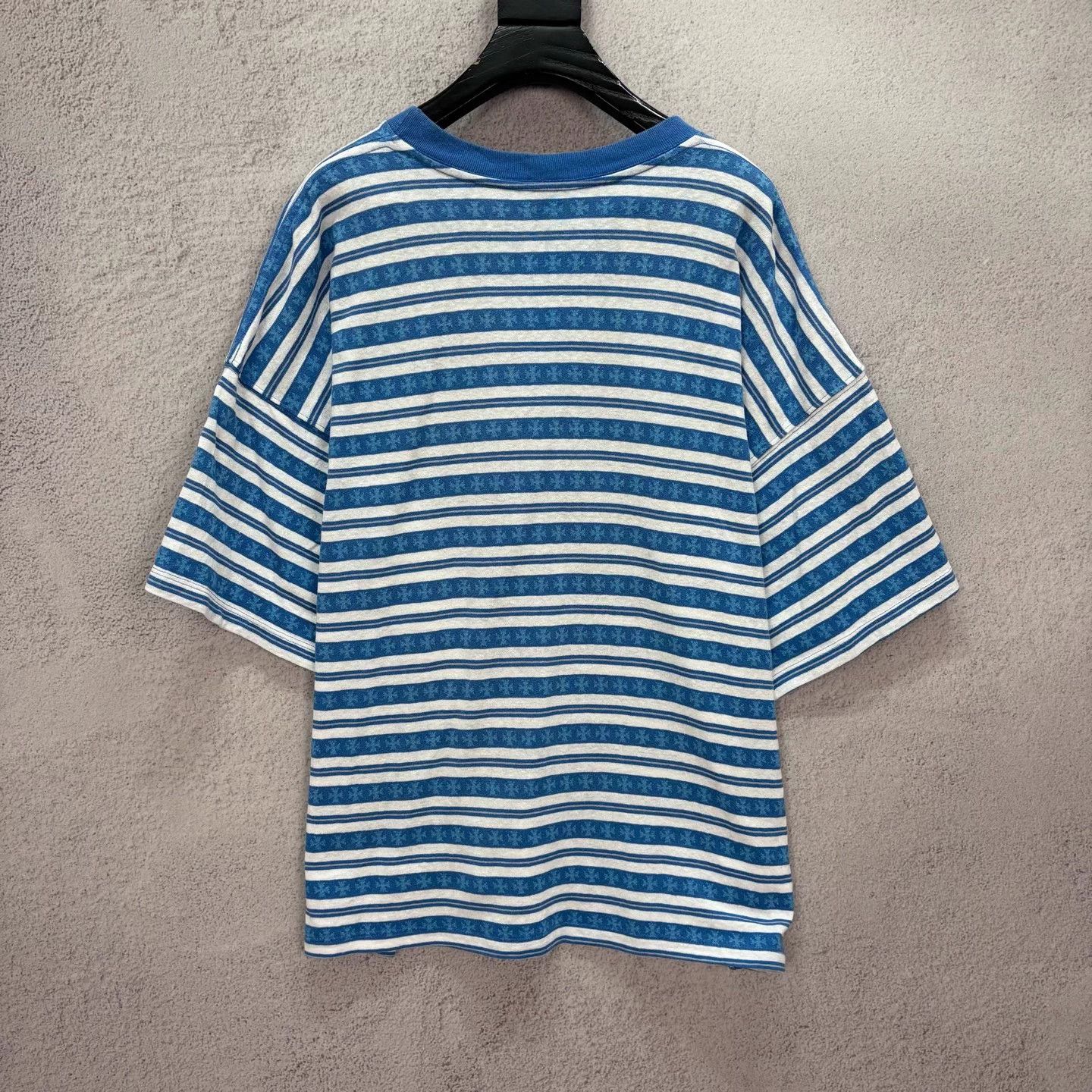 Chrome Hearts Chrome Hearts White Blue Stripe Cross AOP SS Tee Size L / US 10 / IT 46 - 2 Thumbnail