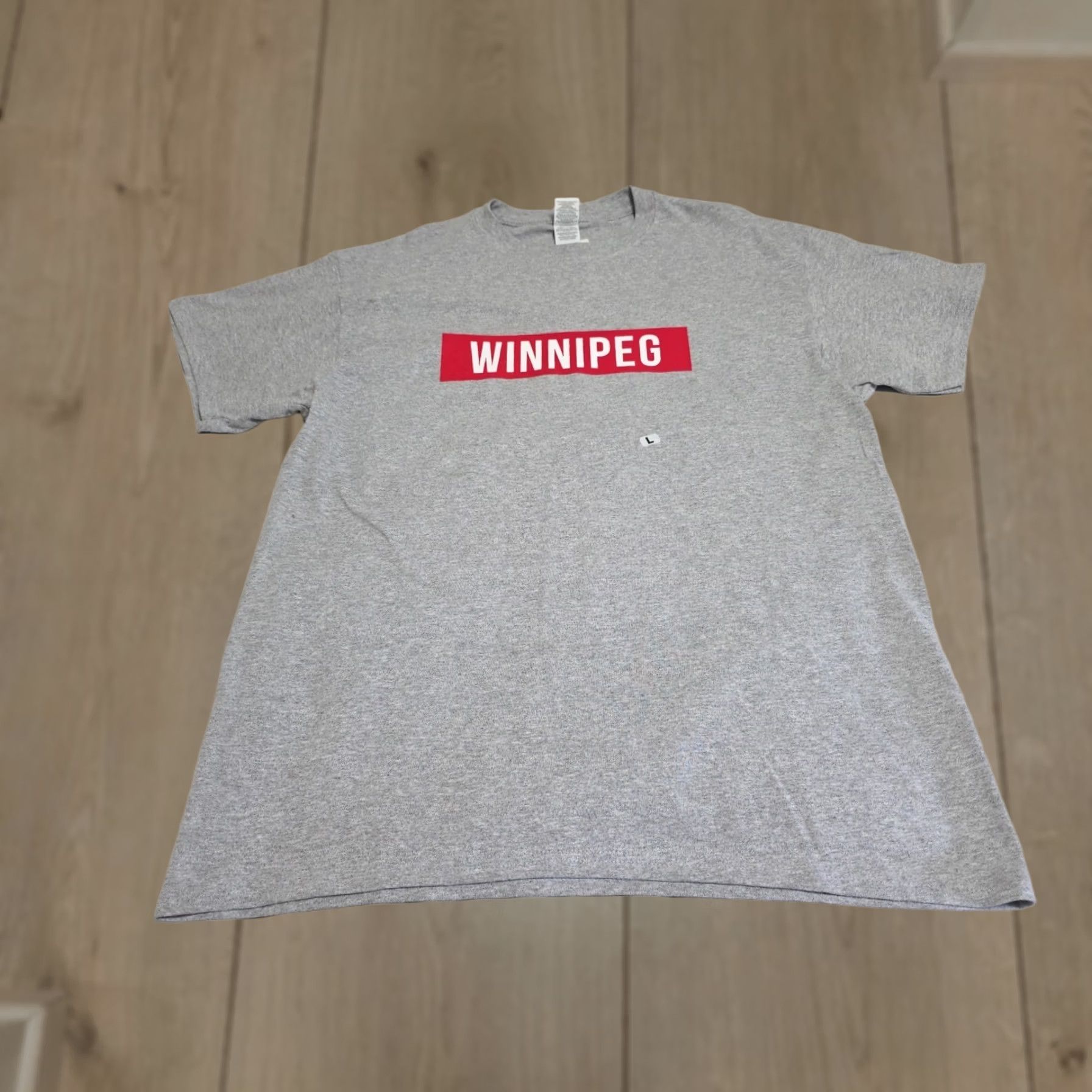 Gildan Gildan T-Shirt Winnipeg Box Logo Light Heather Gray Crew Neck Short Sleeve Regular Adult Large XS? Size US L / EU 52-54 / 3 - 1 Thumbnail