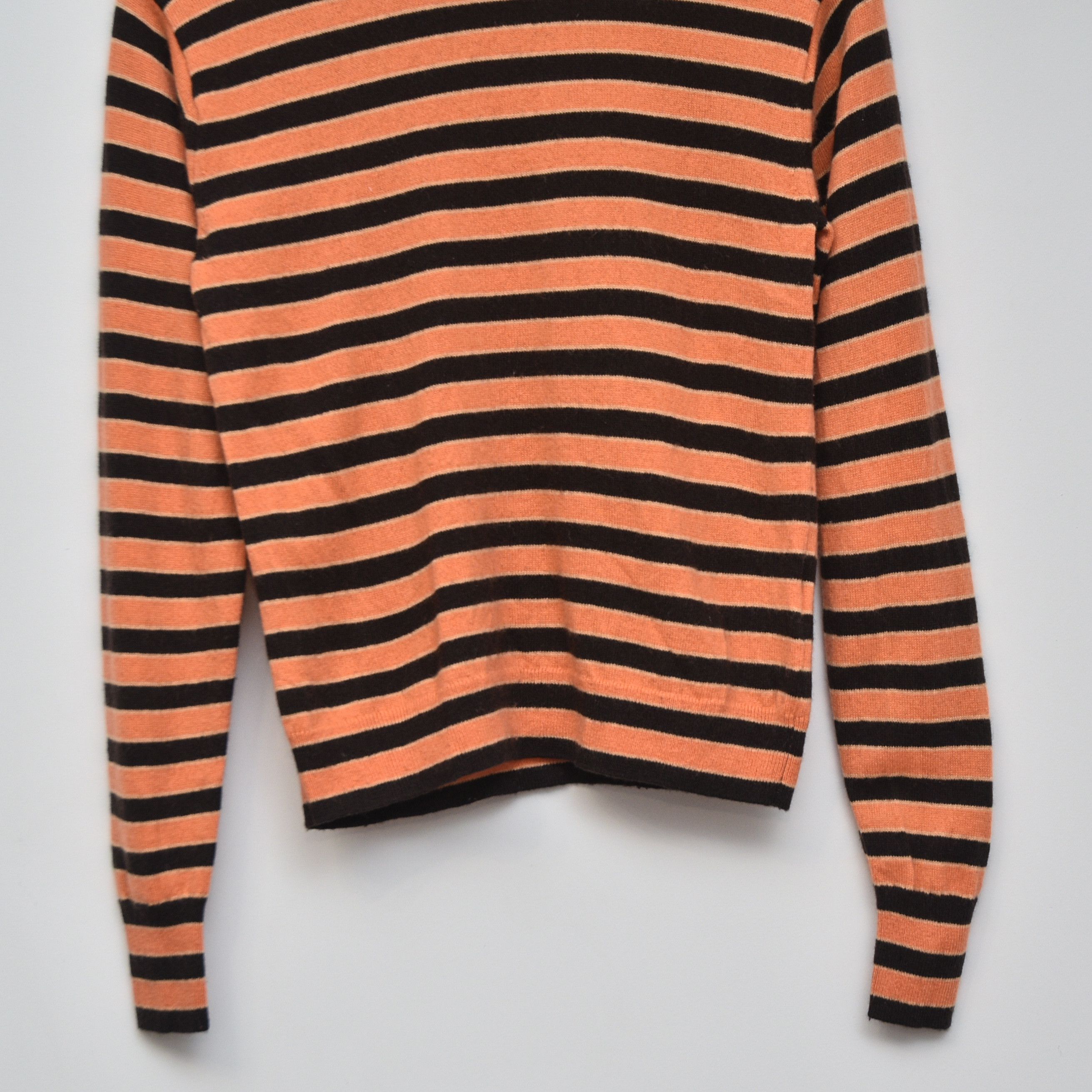 Marni × Uniqlo MARNI x UNIQLO Orange Striped 100% Cashmere Turtleneck Size XS / US 0-2 / IT 36-38 - 3 Thumbnail