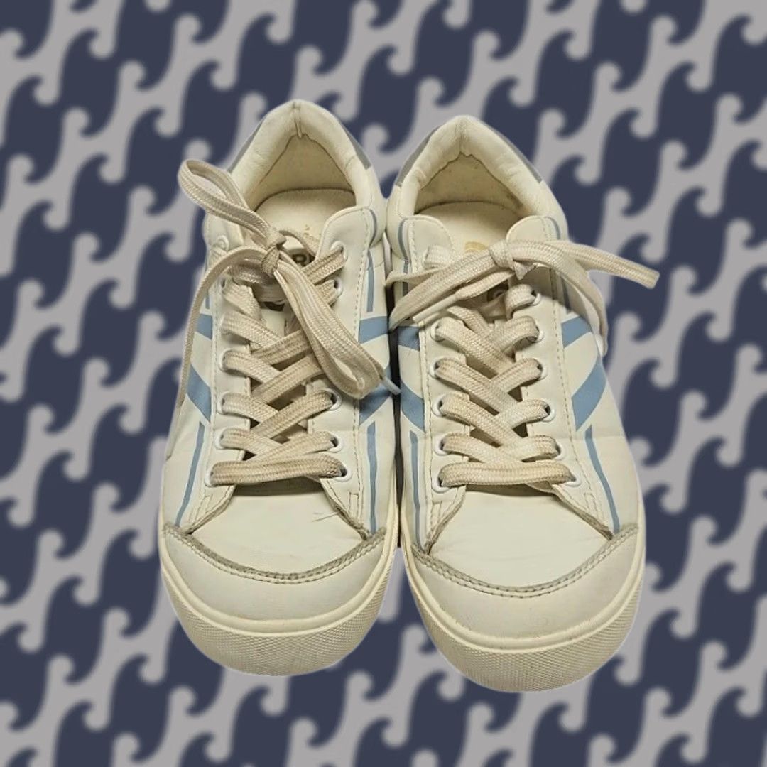 Tretorn Tretorn Serve Sneakers Women 7 Cream Blue Low Top Casual Preppy Ivory Retro Athletic Size M / US 6-8 / IT 42-44 - 1 Thumbnail