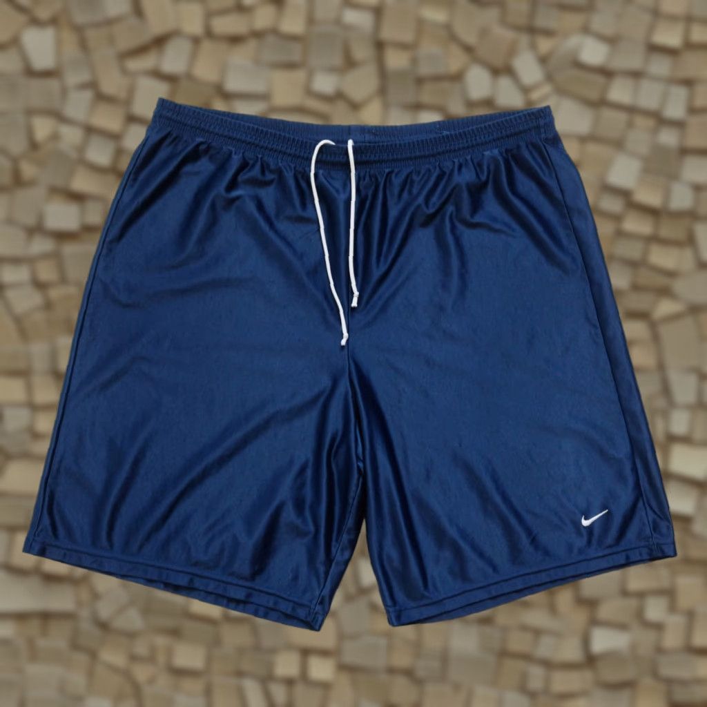 Nike VINTAGE Nike 90s Y2K Retro Mini Swoosh Basketball Satin 10" Shorts BLUE 2002 SZ 2XL Mens Size US 39 - 1 Thumbnail