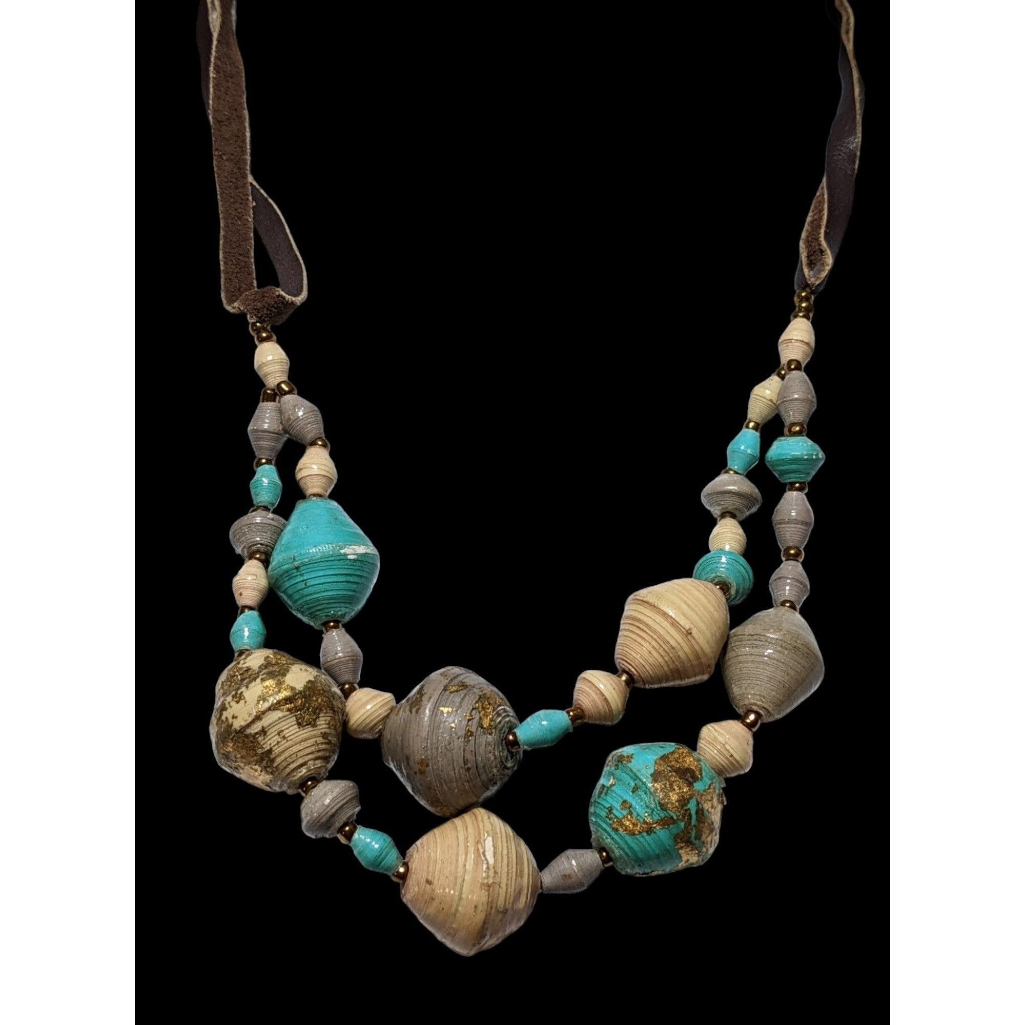 Other Bohemian Beaded Gold Flake Necklace Size ONE SIZE - 2 Thumbnail