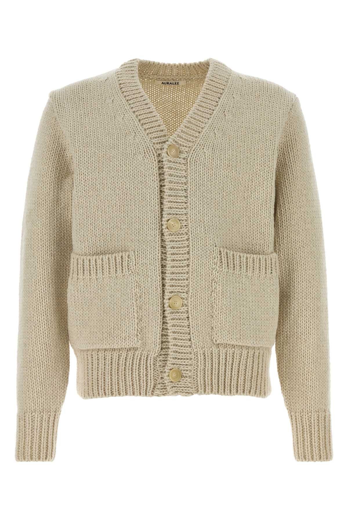 Auralee Sand Wool Blend Cardigan Size US XL / EU 56 / 4 - 1 Thumbnail
