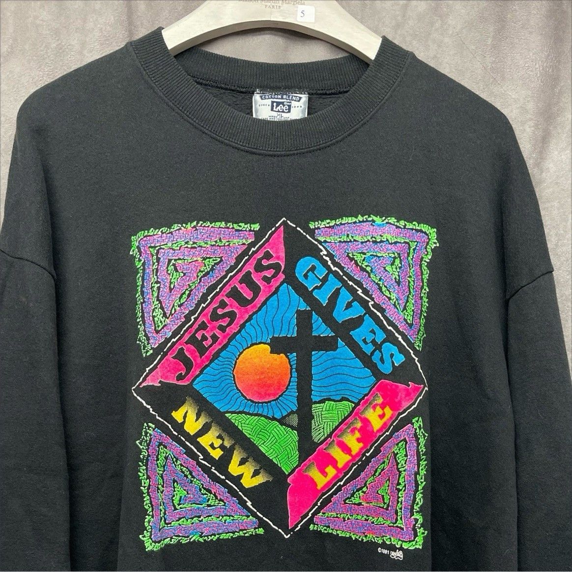 Lee VINTAGE 1991 JESUS GIVES NEW LIFE SWEATSHIRT XL LEE MADE IN Size US XL / EU 56 / 4 - 1 Thumbnail