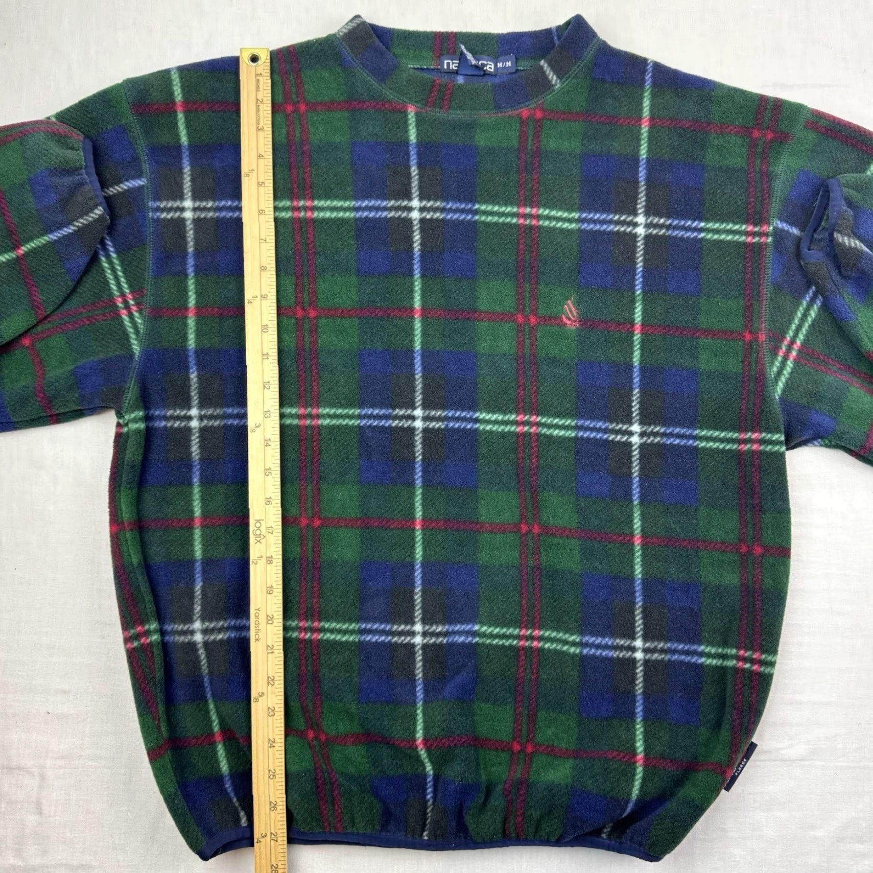Nautica VINTAGE Nautica Fleece Pullover Jacket Mens Adult Medium Plaid 90s Green Nautica Size US M / EU 48-50 / 2 - 5 Thumbnail